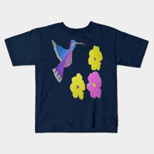 Hummingbird and Flowers Kids T-Shirt